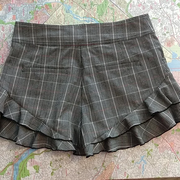 Derek Lam 10 Crosby Plaid Ruffled Short NWT